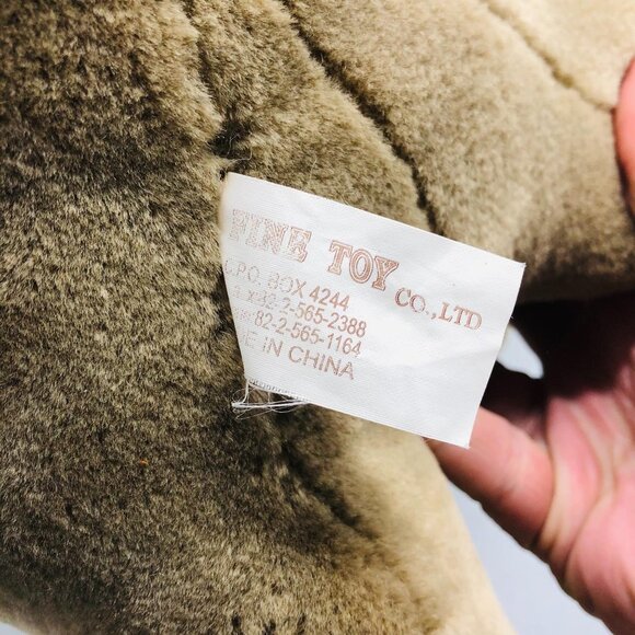 fine toy stuffed animal rhino gray plush safari medium 23x11" missing baby READ - Picture 9 of 10